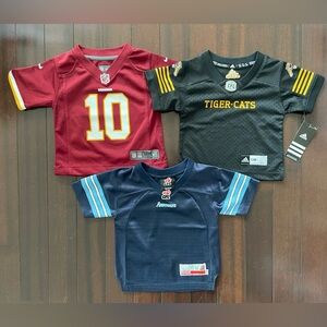 Lot of 3 infant NFL CFL football jerseys